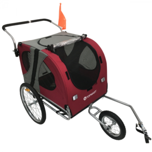 Topmast Easy Flow Dog Bicycle Trailer - With Jogger Function - Foldable - Red - Medium