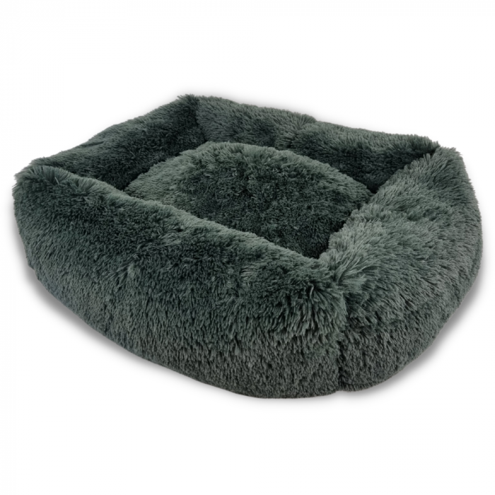 Topmast Fluffy Plush Animal Basket - Lounge Series - Anthracite - Size XL - 97 x 68 x 20 cm