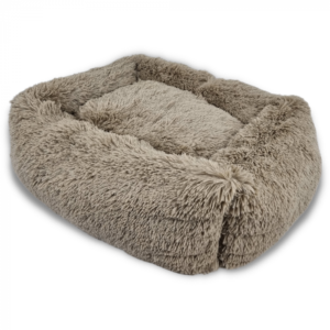 Topmast Fluffy Plush Animal Basket - Lounge Series - Taupe - Size XL - 97 x 68 x 20 cm