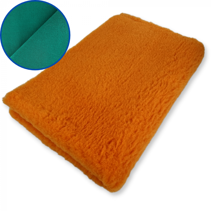 Vet Bed - Green back - Orange plain - 28 mm - 150 x 100 cm