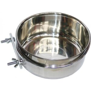 Feeding Bowl stainless steel with clamp holder 9 cm