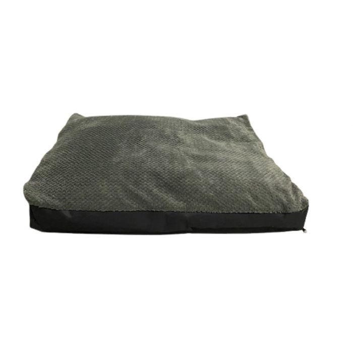 Topmast Block Cushion Dog Mattress - 100 x 70 x 10 cm Fleece Jaquard gray - Soft filling