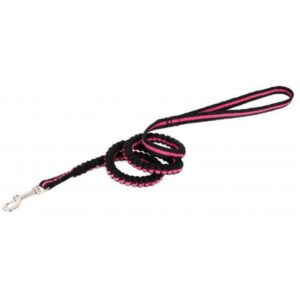 Topmast Nylon Dogleash with shock reduction Black / Fuchsia - 90-150 cm adjustable