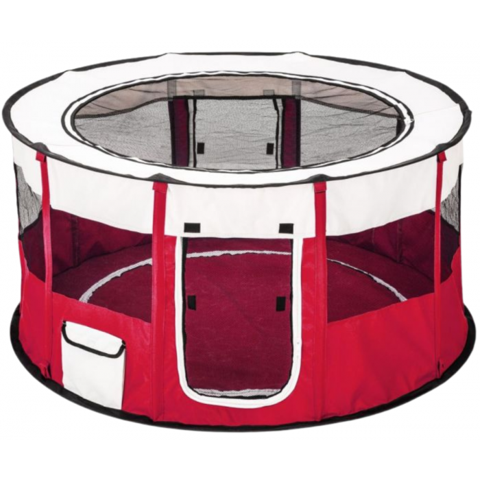 Topmast Nylon Puppy Pen - Round - Foldable - Red