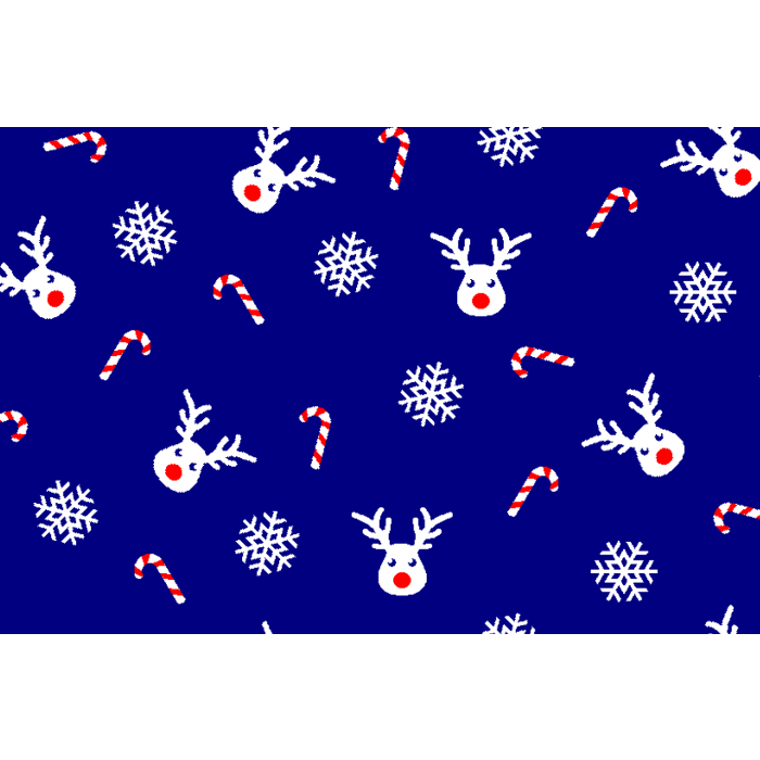 Vetbed Red-Nosed Reindeer - Non Slip Dog Mat - Blue - 100x 75 cm