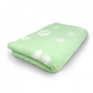 Vet Bed - Light Green White Paws - Non Slip - Roll 10 Meters
