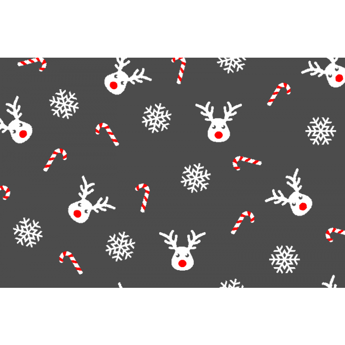 Vetbed Red-Nosed Reindeer - Non Slip Dog Mat - Gray - 100 x 75 cm