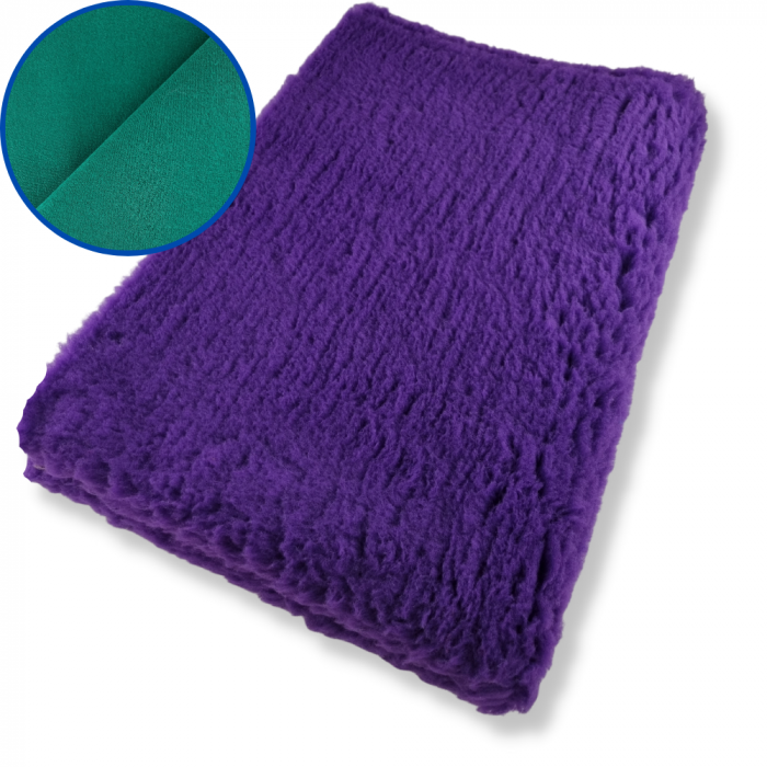 Vet Bed - Green back - Purple plain - 150 x 100 cm