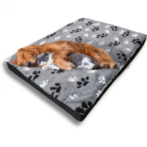 Topmast Block Cushion Dog Mattress 80 x 55 x 10 cm Vet Fleece Gray Footprint