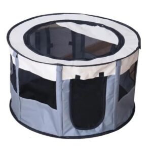 Topmast Nylon Puppy Pen - Round - Foldable - Gray