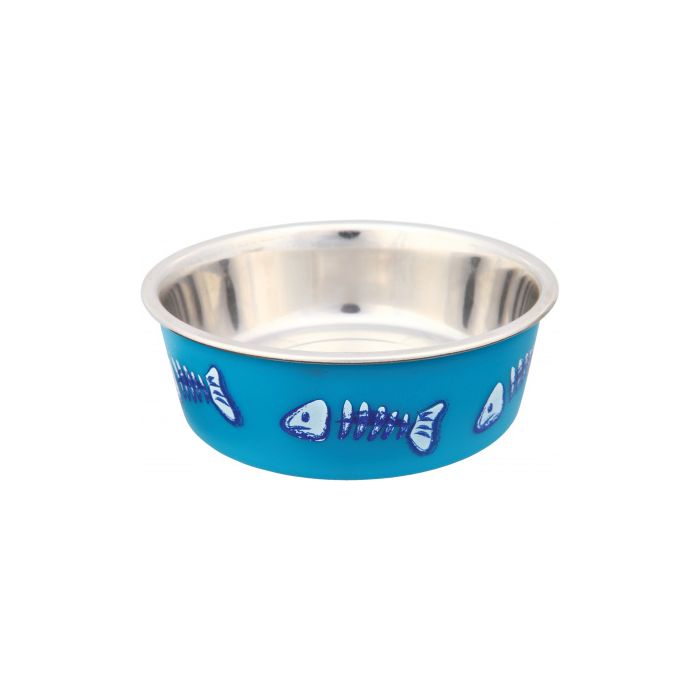 Stainless Steel Dinner Set in Color + Anti-Skid with Fish Print