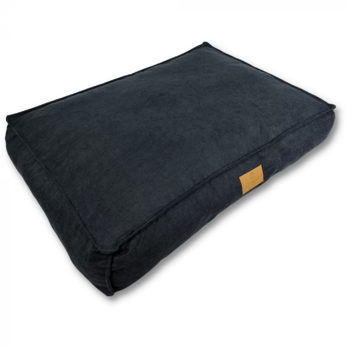 Topmast Dog Cushion Animal Cushion Dog Mattress - Velours Soft Series - Black - Size L - 97 x 68 x 20 cm