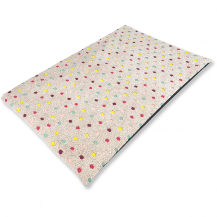 Topmast Bench Cushion Teddy Fur - Colorful Dots - 75 x 50 CM