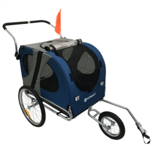 Topmast Easy Flow Dog Bicycle Trailer - With Jogger Function - Foldable - Blue - Large