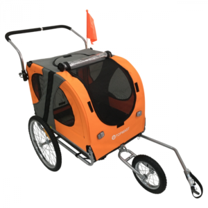 Topmast Easy Flow Dog Bicycle Trailer - With Jogger Function - Foldable - Orange - Large