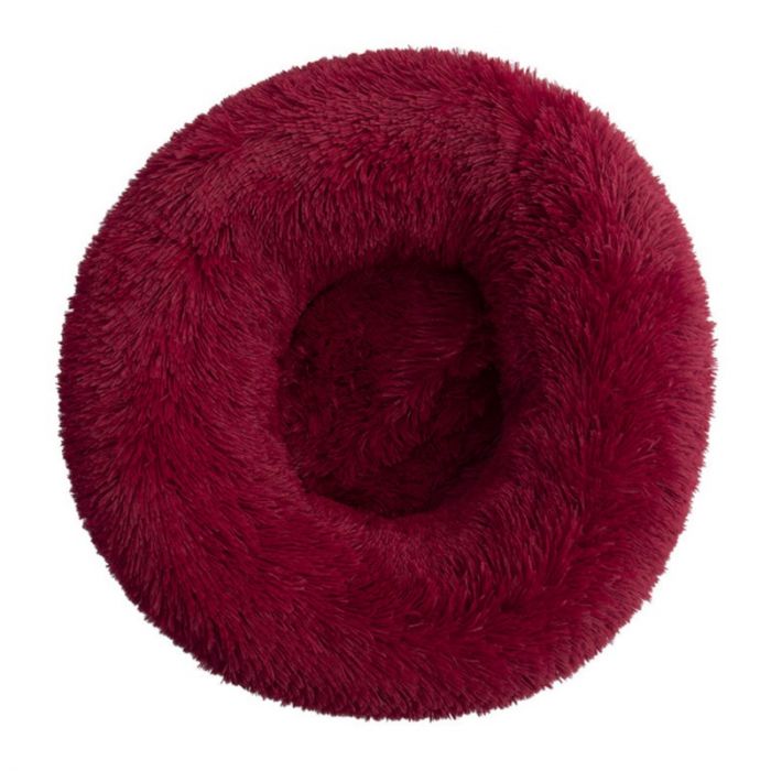 Topmast Fluffy Donut Pet Basket - 50 cm - Bordeaux - S
