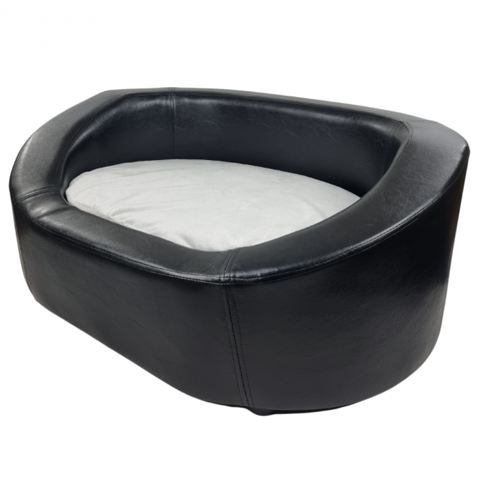 Topmast Dog Sofa Leatherlook Black + Cushion 78 x 57 x 34 cm