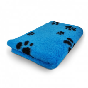 Vet Bed - Turquoise & Black Paws - Non Slip - Roll 10 Meters