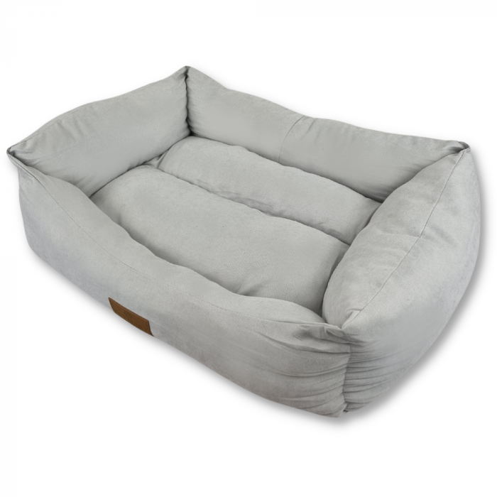 Topmast Dog Bed - Velours Comfort Line - Light Gray - Size L - 78 x 60 x 22 cm