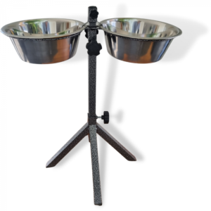 Topmast '4 Leg' Adjustable Feeding Stand - With 2 Stainless Steel Bowls Ø 25 CM - Anthracite