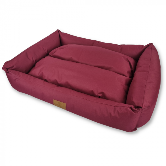 Topmast Dog Bed - Waterproof Line - Bordeaux red - Size L - 78 x 60 x 22 cm